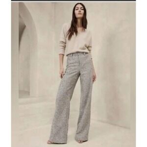 Banana Republic Silver‎ Coleta Tinsel Tweed Lined Wide-Leg Pant - Women's Size 8
